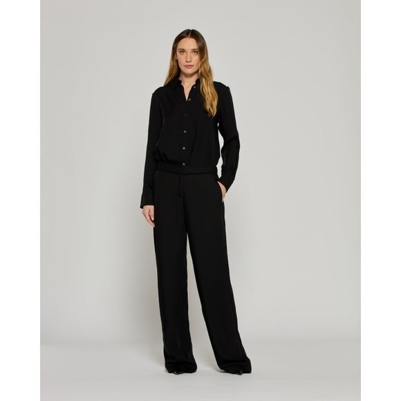 Serena Bute Tailored Trouser With Georgette Trim - Black - NWT - Picture 2 of 6